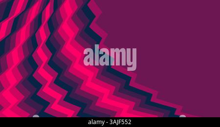 Sfondo astratto con motivo a zigzag in rosa vivace. Toni magenta e viola intenso. Il design è ideale per l'arte digitale moderna, il web design o il c Foto Stock