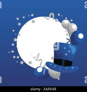 Buon giorno dei padri, cornice quadrata vettoriale dei cartoni animati Illustrazione Vettoriale