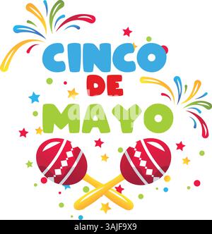 Cinco de Majo illustrazione vettoriale delle festività messicane Illustrazione Vettoriale
