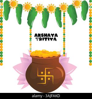 Akshaya tritiya festa indiana, illustrazione vettoriale a cartoni animati Illustrazione Vettoriale