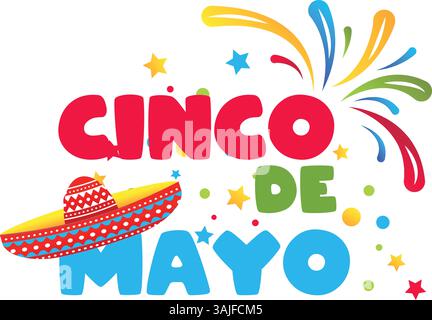 Cinco de Majo illustrazione vettoriale delle festività messicane Illustrazione Vettoriale
