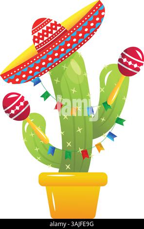 Cinco de Majo illustrazione vettoriale delle festività messicane Illustrazione Vettoriale