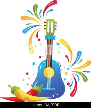 Cinco de Majo illustrazione vettoriale delle festività messicane Illustrazione Vettoriale