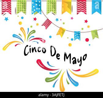 Cinco de Majo illustrazione vettoriale delle festività messicane Illustrazione Vettoriale