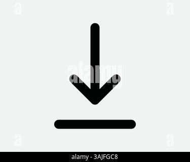 Scarica icona freccia giù caricamento Download Server Data Cloud Archivio sito Web App Sign Symbol Vector illustrazione grafica in bianco e nero Illustrazione Vettoriale