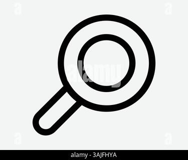 Icona lente di ricerca simbolo ricerca Look lente di ingrandimento osservazione osservazione Zoom in Out Discovery Investigation Spy Research Black Outline Illustrazione Vettoriale