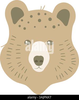 Testa di carino cartone animato vettoriale orso Illustrazione Vettoriale