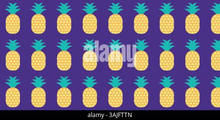 Motivo di ananas senza cuciture. Illustrazione vettoriale. Illustrazione Vettoriale