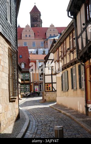Impressionen: Fachwerkhaus, Quedlinburg (nur fuer redaktionelle Verwendung. Keine Werbung. Referenzdatenbank: http://www.360-berlin.de. © Jens Knappe. Foto Stock
