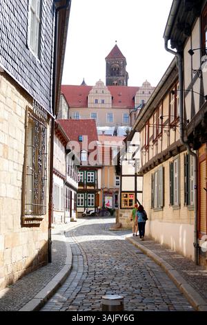 Impressionen: Fachwerkhaus, Quedlinburg (nur fuer redaktionelle Verwendung. Keine Werbung. Referenzdatenbank: http://www.360-berlin.de. © Jens Knappe. Foto Stock
