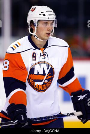 11 gennaio 2009 - Calgary, Alberta, Canada - foto profilo giocatore NHL su Bruno Gervais dei New York Islanders durante una recente partita di hockey a Calgary. (Immagine di credito: © Larry MacDougal via ZUMA Wire) Foto Stock