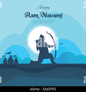 Felice festa di RAM Navami! Illustrazione Vettoriale