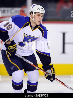 31 gennaio 2011 - Calgary, Alberta, Canada - Gen. Foto del profilo dei giocatori della NHL su Stefan della Rovere dei St. Louis Blues durante una partita recente a Calgary. (Immagine di credito: © Larry MacDougal via ZUMA Wire) Foto Stock