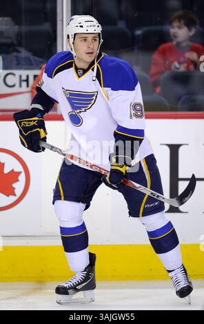 31 gennaio 2011 - Calgary, Alberta, Canada - Gen. Foto del profilo dei giocatori della NHL su Stefan della Rovere dei St. Louis Blues durante una partita recente a Calgary. (Immagine di credito: © Larry MacDougal via ZUMA Wire) Foto Stock
