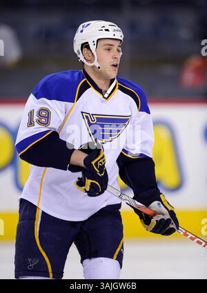 31 gennaio 2011 - Calgary, Alberta, Canada - Gen. Foto del profilo dei giocatori della NHL su Stefan della Rovere dei St. Louis Blues durante una partita recente a Calgary. (Immagine di credito: © Larry MacDougal via ZUMA Wire) Foto Stock