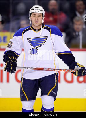 31 gennaio 2011 - Calgary, Alberta, Canada - Gen. Foto del profilo dei giocatori della NHL su Stefan della Rovere dei St. Louis Blues durante una partita recente a Calgary. (Immagine di credito: © Larry MacDougal via ZUMA Wire) Foto Stock