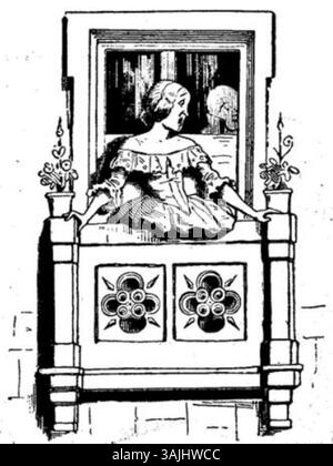 Illustrazione da 'Fliegende Blätter' volume 2, numero 26, pagina 13, pubblicato nel 1846. L'immagine fa parte del contenuto satirico della rivista del periodo. Foto Stock