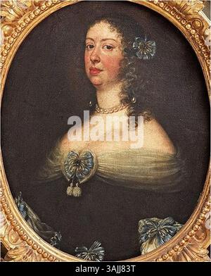 Questo ritratto a olio su tela della metà del XVII secolo, attribuito alla cerchia di Justus Sustermans, ritrae Vittoria della Rovere, anche se l'identità rimane incerta. L'opera mette in risalto le influenze rinascimentali e barocche nella ritrattistica. Foto Stock