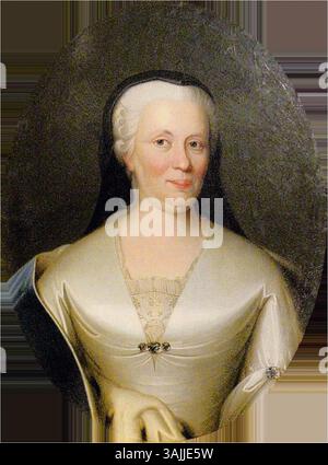 Ritratto della langravia Maria Luisa d'Assia-Kassel (1688-1765), Principessa d'Orange, dipinto nel XVIII secolo. L'olio su tela la ritrae più tardi nella vita, mostrando il suo status reale e l'aspetto dignitoso. Foto Stock