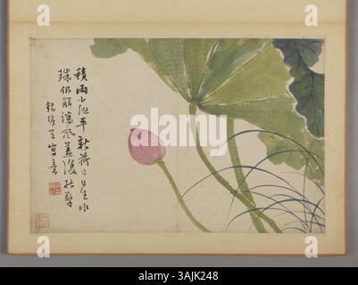 Questa opera di Cai Jia (1687-1779), esposta nel Museo del Palazzo, presenta intricate pennellate tipiche degli artisti della dinastia Qing. I suoi soggetti includono paesaggi, figure e rappresentazioni simboliche. Foto Stock