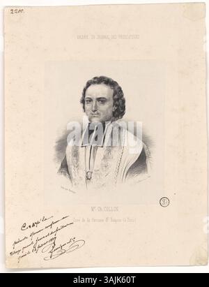 Litografia del Sig. CH. Collin, Curé della parrocchia di St. Sulpice a Parigi. L'opera, realizzata da C. Belhomme, fa parte della collezione Bibliothèque Sainte Geneviève e raffigura Collin nel suo abbigliamento clericale. Foto Stock