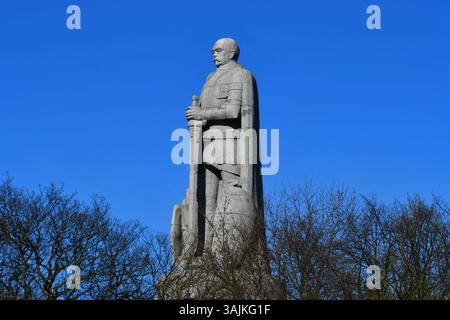Il monumento otto von Bismarck ad Amburgo. Foto Stock