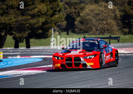 992 James KELLETT (GBR), Pedro EBRAHIM (BRA), Charles CLARK (GBR), Paradine Competition, BMW M4 GT3 EVO, azione durante la 6 ore di Paul Ricard 2025, 1° round del GT World Challenge Europe Endurance Cup 2025, dall'11 al 13 aprile 2025 sul circuito Paul Ricard, a le Castellet, Francia - Photo Grégory Lenormand/DPPI credito: DPPI Media/Alamy Live News Foto Stock