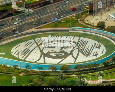 Vista dalla finestra del grattacielo Dubai Frame Foto Stock