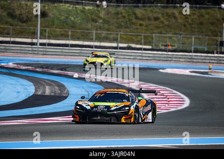 188 Miguel RAMOS (POR), Thomas FLEMING (GBR), Guilherme OLIVEIRA (POR), Garage 59 Group, McLaren 720S GT3 EVO, azione durante la 6 ore di Paul Ricard 2025, 1° round del GT World Challenge Europe Endurance Cup 2025, dall'11 al 13 aprile 2025 sul circuito Paul Ricard, a le Castellet, Francia Foto Stock