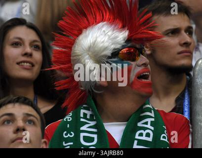 2 luglio 2017 - San Pietroburgo, Russia - tifosi della nazionale cilena nella finale della FIFA Confederations Cup tra le squadre nazionali di Cile e Germania. (Immagine di credito: © Andrey Pronin via ZUMA Wire) Foto Stock