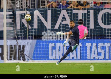 20 luglio 2017 - il portiere del Manchester United Sergio Romero (20) durante la partita della International Champions Cup tra Manchester United e Manchester City all'NRG Stadium di Houston, Texas. Chris Brown/CSM(immagine di credito: &Copy; Chris Brown/CSM tramite cavo ZUMA) Foto Stock