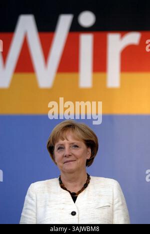 19 maggio 2009 - Francoforte, Assia, Germania - Cancelliera tedesca ANGELA MERKEL durante un discorso alla campagna elettorale europea del suo partito Democratico Cristiano (CDU) a Francoforte, Germania, 19 maggio 2009. (Immagine di credito: © Irving Villegas/ZUMA Press) RESTRIZIONI: www.irving-villegas.de Foto Stock