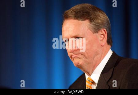 Rick Wagoner, presidente e CEO della GM, parla della situazione attuale della General Motors martedì 17 febbraio 2009 a Detroit, presso la sede centrale della GM. RASHAUN RUCKER/Detroit Free Press. (Immagine di credito: © Detroit Free Press/ZUMA Press) Foto Stock