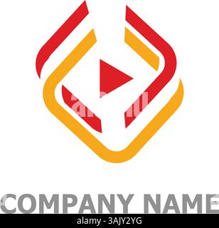 Immagine vettoriale del logo del design del gioco triangolare Illustrazione Vettoriale