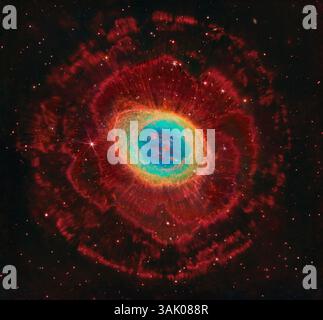 Nebulosa ad anello M57, immagine composita Foto Stock