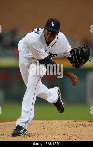 6 giugno 2009: Il lanciatore titolare dei Detroit Tigers Edwin Jackson n. 36 lancia un campo contro i Los Angeles Angels al Comerica Park di Detroit, Michigan. Detroit ha vinto 2-1.(immagine di credito: © Scott Schupbach/Cal Sport Media/ZUMA Press) Foto Stock