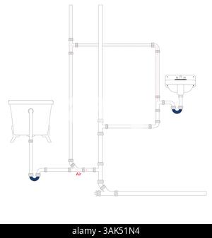 Scarico dell'aria e del flusso nell'illustrazione Illustrazione Vettoriale