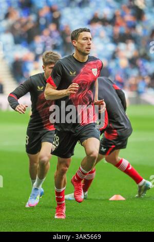 OSCAR DE MARCOS, calciatore professionista, attualmente gioca a calcio per l'ATHLETIC CLUB BILBAO. Immagine scattata durante il riscaldamento e l'allenamento pre-partita Foto Stock