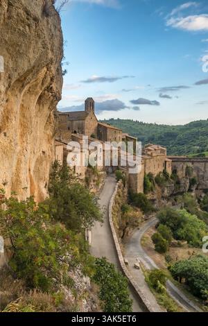 Pittoresco villaggio medievale di Minerve nel sud della Francia Foto Stock