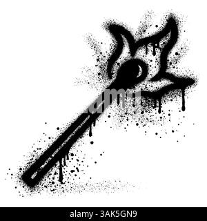 La masterizzazione si abbina a graffiti urbani con vernice spray nera. illustrazione vettoriale. Illustrazione Vettoriale