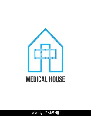 logo della casa medica, design moderno del logo della casa medica, logo medico della casa di controllo Illustrazione Vettoriale