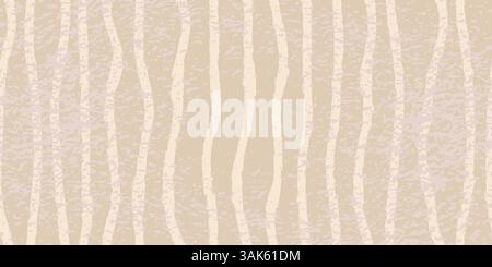 Motivo grunge astratto senza cuciture con strisce beige verticali. Sfondo moderno e minimalista. Per sfondo, tessuto e carta da parati. Illustrazione Vettoriale