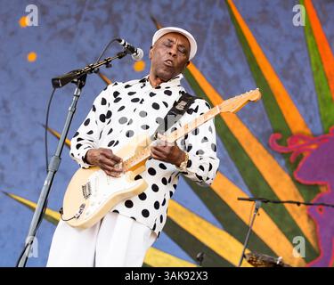 7 maggio 2017 - New Orleans, Lousiana, U. S - BUDDY GUY durante il New Orleans Jazz & Heritage Festival a New Orleans, Louisiana (immagine di credito: © Daniel DeSlover via ZUMA Wire) Foto Stock