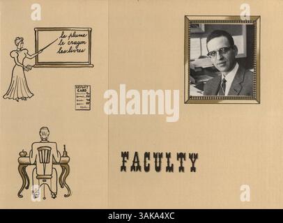 L'Annuario "Bisbila" del 1959 della University High mette in evidenza i risultati degli studenti, le prestazioni atletiche, le attività extracurriculari e gli eventi dell'anno scolastico 1958-1959. Foto Stock