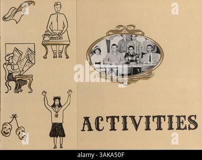 L'annuario del 1959 cattura lo spirito della University High School con immagini di studenti, docenti, club e importanti eventi scolastici. Foto Stock