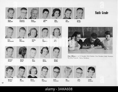 L'annuario Bisbila del 1959 della University High cattura i momenti chiave degli studenti e della facoltà, le attività extracurriculari, l'atletica e i principali eventi scolastici dell'anno accademico 1958-1959. Foto Stock