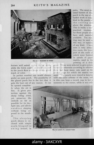 La rivista del 1918 di Max L. Keith, Keith's Magazine on Home Building, include dodici numeri mensili che presentano progetti di case e edifici. Questi problemi forniscono planimetrie, costi di costruzione e descrizioni dettagliate, insieme ad articoli su arredamento d'interni, pianificazione del paesaggio e pubblicità di arredi per la casa. Alcune edizioni presentano disegni per scuole, chiese e altre strutture pubbliche. Foto Stock
