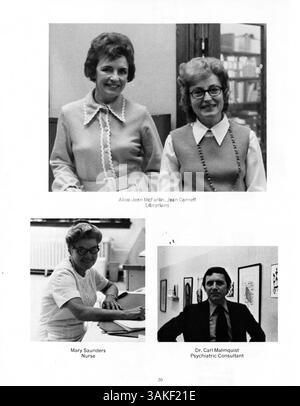 L'annuario Tatler del 1973 della Northrop Collegiate cattura i momenti chiave dell'anno scolastico 1972-1973, tra cui attività studentesche, facoltà, eventi sportivi e storia afroamericana. Foto Stock