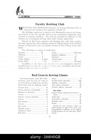 Il Liberty Tiger Yearbook del 1918 della South High documenta i momenti chiave dell'anno scolastico 1917-1918, tra cui atletica leggera, eventi sociali, club e storia afroamericana. Foto Stock