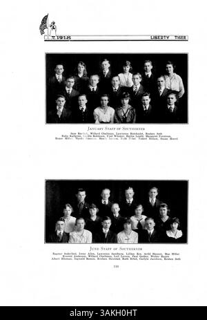 L'annuario Liberty Tiger del 1918 di South High documenta l'anno scolastico 1917-1918, tra cui atletica, ritratti di studenti, club e pietre miliari della storia afroamericana. Foto Stock